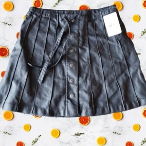 FREE PEOPLE black vegan leather skirt Aline
